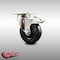 Service Caster 4 Inch 316SS Soft Rubber Wheel Swivel Top Plate Caster with Total Lock Brake SCC SCC-SS316TTL20S414-SRS - alternate 1